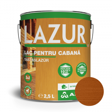 Lac pentru lemn Lazur 5080, nuc, pe baza de rasina alchidica, interior/exterior, 2.5 l