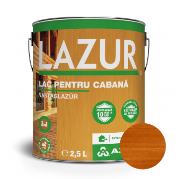 Lac pentru lemn Lazur 5080, stejar, pe baza de rasina alchidica, interior/exterior, 2.5 l