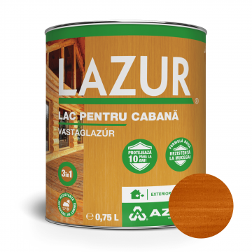 Lac pentru lemn Lazur 5080, tec, pe baza de rasina alchidica, interior/exterior, 0.75 l