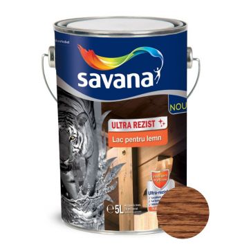 Lac pentru lemn Savana ultra rezist, palisandru, interior/exterior, 5 L