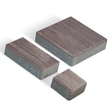 Pavaj Elis Fantasia, patrat si dreptunghi, maro patinat, 6 cm