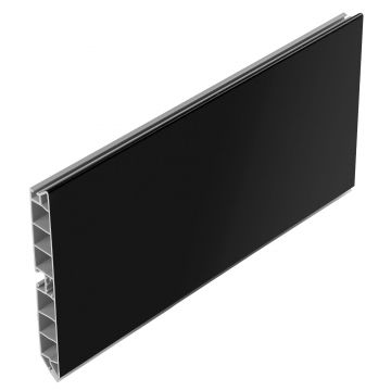 Plinta bucatarie, PVC, canal, negru, 150 mm x 4 m