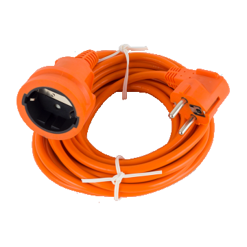 Prelungitor fisa-cupla Strohm, PP+PVC, portocaliu, 5 m