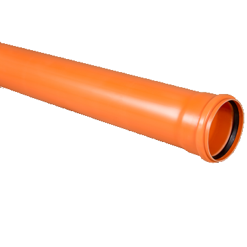 Teava PVC SN4 Valplast, canalizare exterioara, cu mufa si garnitura, diametru 125 mm, 2 m