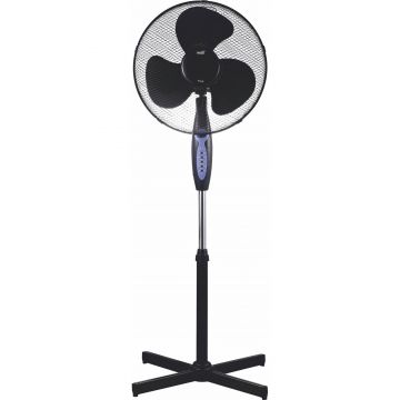 Ventilator cu picior Well, 45W, 3 trepte, plastic, negru, 43 x 130 cm