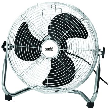 Ventilator de podea Home, 60W, 3 trepte, metal, crom, 35 cm