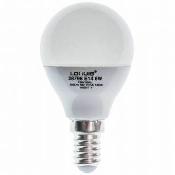 Bec LED dimabil 6W Lohuis, E14, sferic, lumina rece