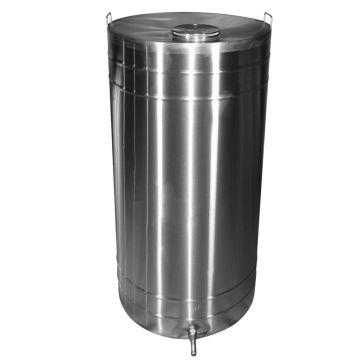 Butoi inox cu capac cu filet, garnitura si robinet din INOX, capacitate 65L
