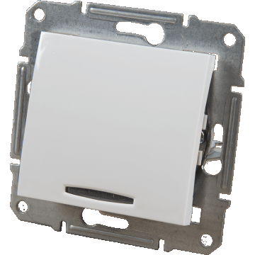 Intrerupator cu revenire si LED Sedna, Schneider SDN1600121, alb