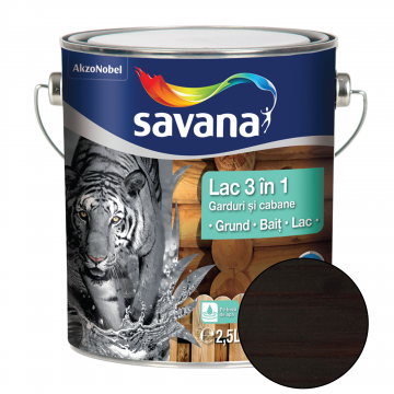 Lac 3 in 1 Savana garduri si cabane, wenge, pe baza de apa, interior / exterior, 2,5 l