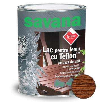 Lac acrilic pentru lemn Savana, teak, pe baza de apa, interior / exterior, 0.75 L