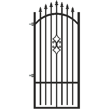 Poarta pietonala otel Flora, deschidere stanga, negru RAL 9005, 0.9 x 1.8 - 2 m