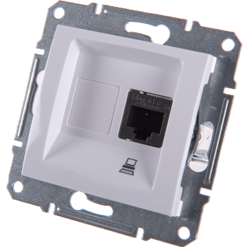 Priza date RJ45 UTP cat 5E Sedna, Schneider SDN4300121, alb, montaj incastrat