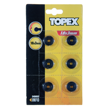 Rezerva cutit circular Topex pentru tevi PP, PVC, 18x3mm, 6 bucati Rezerva cutit circular Topex pentru tevi PP, PVC, 18x3mm, 6 bucati