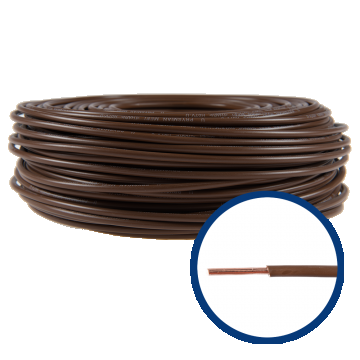 Cablu electric FY (H07V-U) 6 mmp, izolatie PVC, maro