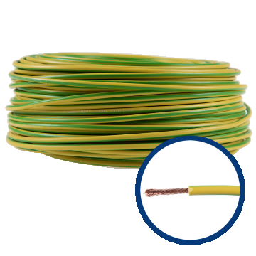 Cablu electric MYF (H05V-K) 4 mmp, izolatie PVC, galben-verde