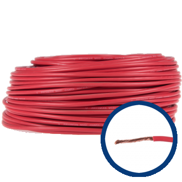 Cablu electric MYF (H05V-K) 6 mmp, izolatie PVC, rosu