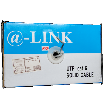 Cablu UTP cat6 ICME Ecab, 4 perechi, 24 AWG, nemufat, rola 305 m