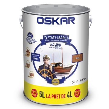 Lac pentru lemn Oskar Yacht, stejar, interior / exterior, 5 L