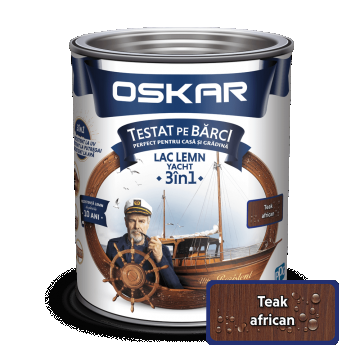 Lac pentru lemn Oskar Yacht, teak african, interior/exterior, 2.5 L