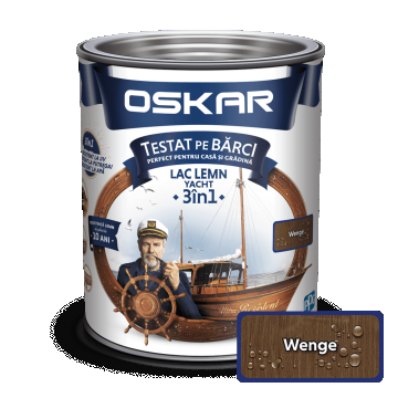 Lac pentru lemn Oskar Yacht, wenge, interior/exterior, 0.75 L