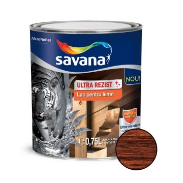 Lac pentru lemn Savana ultra rezist, interior / exterior mahon, 0.75 l