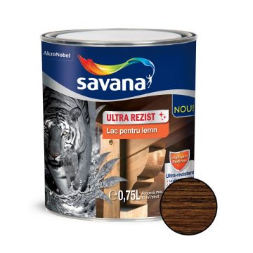 Lac pentru lemn Savana ultra rezist, interior / exterior. nuc, 0.75 l