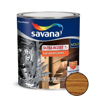 Lac pentru lemn Savana ultra rezist, interior / exterior, stejar, 0.75 l