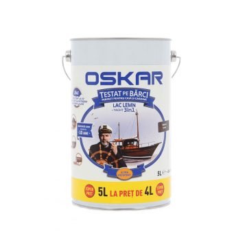 Lac pentru lemn Oskar Yacht 3 in 1, mahon inchis, interior / exterior, 5 l