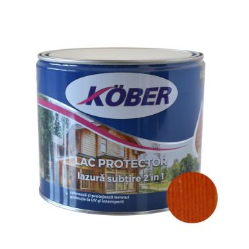 Lac protector 2 in 1 pentru lemn, Kober, interior/exterior, cires, 2,5L