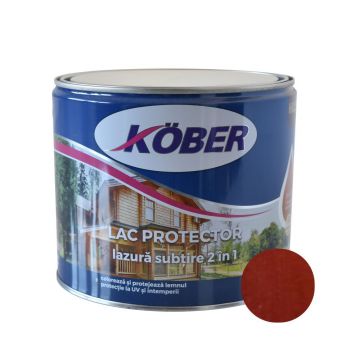 Lac protector 2 in 1 pentru lemn, Kober, interior/exterior, mahon,  2,5L