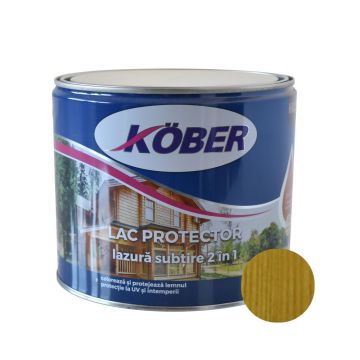 Lac protector 2 in 1 pentru lemn, Kober, interior/exterior, stejar inchis,  2,5L