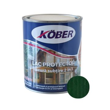 Lac protector 2 in 1 pentru lemn, Kober, interior/exterior, verde, 0,75L