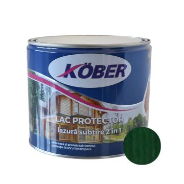 Lac protector 2 in 1 pentru lemn, Kober, interior/exterior, verde, 2,5L