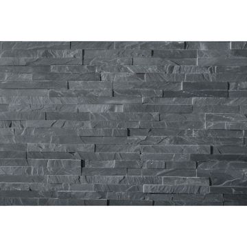 Piatra decorativa naturala Modulo Natimur Black, negru, interior/exterior, 40 x 10 cm