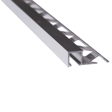 Profil de termintatie Set S88, din aluminiu, patrat, argintiu lucios, 10 mm