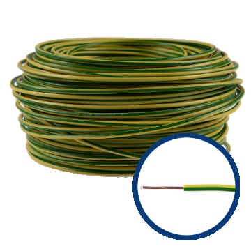 Cablu electric FY (H07V-U) 2.5 mmp, izolatie PVC, galben-verde