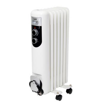 Calorifer electric cu ulei Home by Somogyi FKOS 7M, 2 panouri convectoare, 1500W, otel, alb, 60 x 37 cm