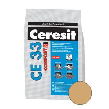 Chit de rosturi gresie si faianta Ceresit CE 33, caramel, interior, 2 kg