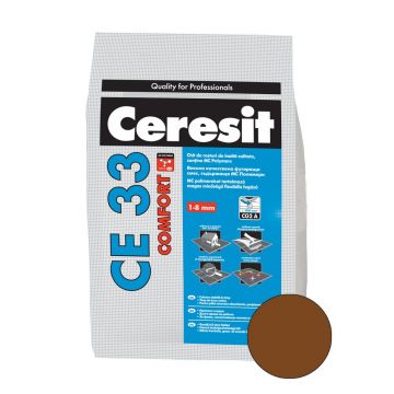 Chit de rosturi gresie si faianta Ceresit CE 33, siena, interior, 2 kg