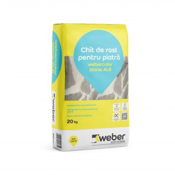 Chit de rosturi pentru piatra naturala, Weber Color Stone, alb, 20 kg