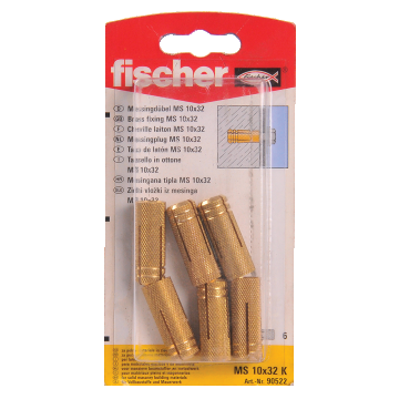 Diblu din alama, Fischer MS, 10 x 32 mm, 6 buc