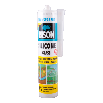 Silicon pentru sticla, Bison Glass, interior / exterior, transparent, 280 ml