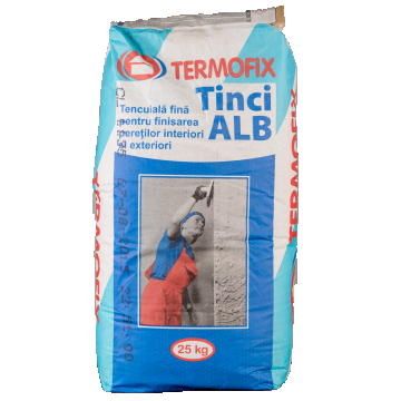 Tencuiala fina pentru finisarea peretilor Termofix, alb, interior/exterior, 25 kg