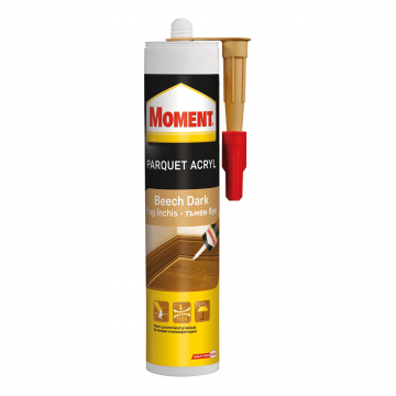 Adeziv etansant pentru parchet si plinte Moment Parquet Acryl Beech Dark, fag inchis, 290 ml