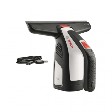 Aspirator geamuri Bosch GlassVAC, 3,6 V Li-Ion, cu acumulator USB, 30 min, design compact, Negru/Gri