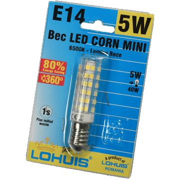 Bec Led Corn Mini E14 5W Lohuis Lumina Rece