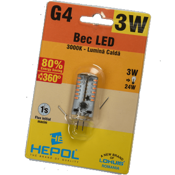 Bec Led Silicon G4 3W Hepol Lumina Calda