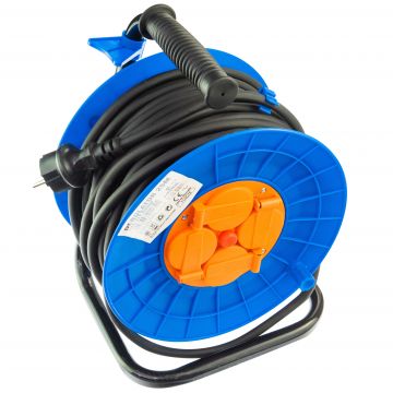 Derulator cablu electric, 4 prize, 25 m, 3 x 2.5 mmp, contact de protectie