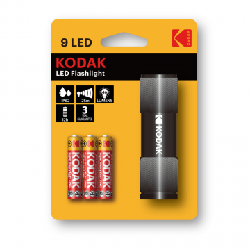 Lanterna 9 LED Kodak, 46 lm, IP62, culoare negru